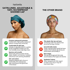 Hairbrella Satin-Lined Waterproof, Adjustable Shower Cap - Founder Friday Edition