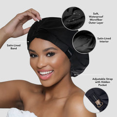 Singles Day Self-Care Trio: 1 Sleep Cap, 1 Shower Cap & A Free Headband