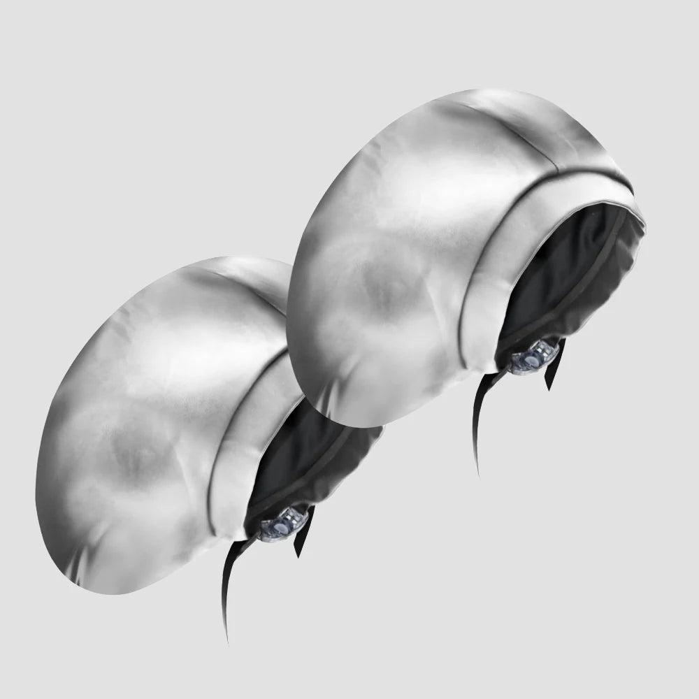 Hairbrella Satin-Lined Waterproof, Adjustable XL Swim Cap, Chrome Bundle (2)